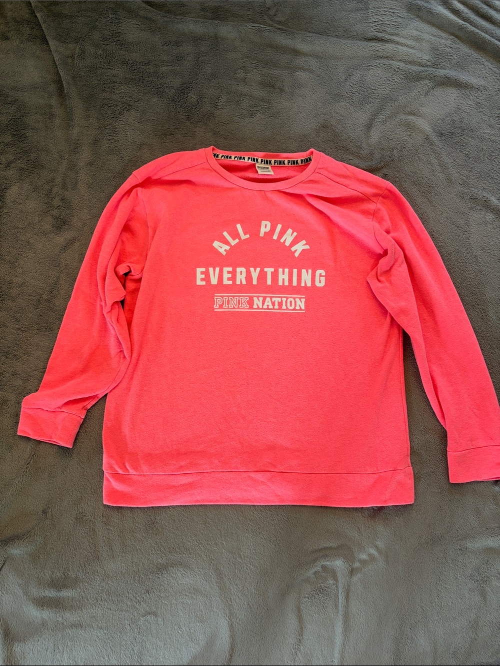 PINK Victoria's Secret Bright Pink 'All Pink Everything' Crewneck